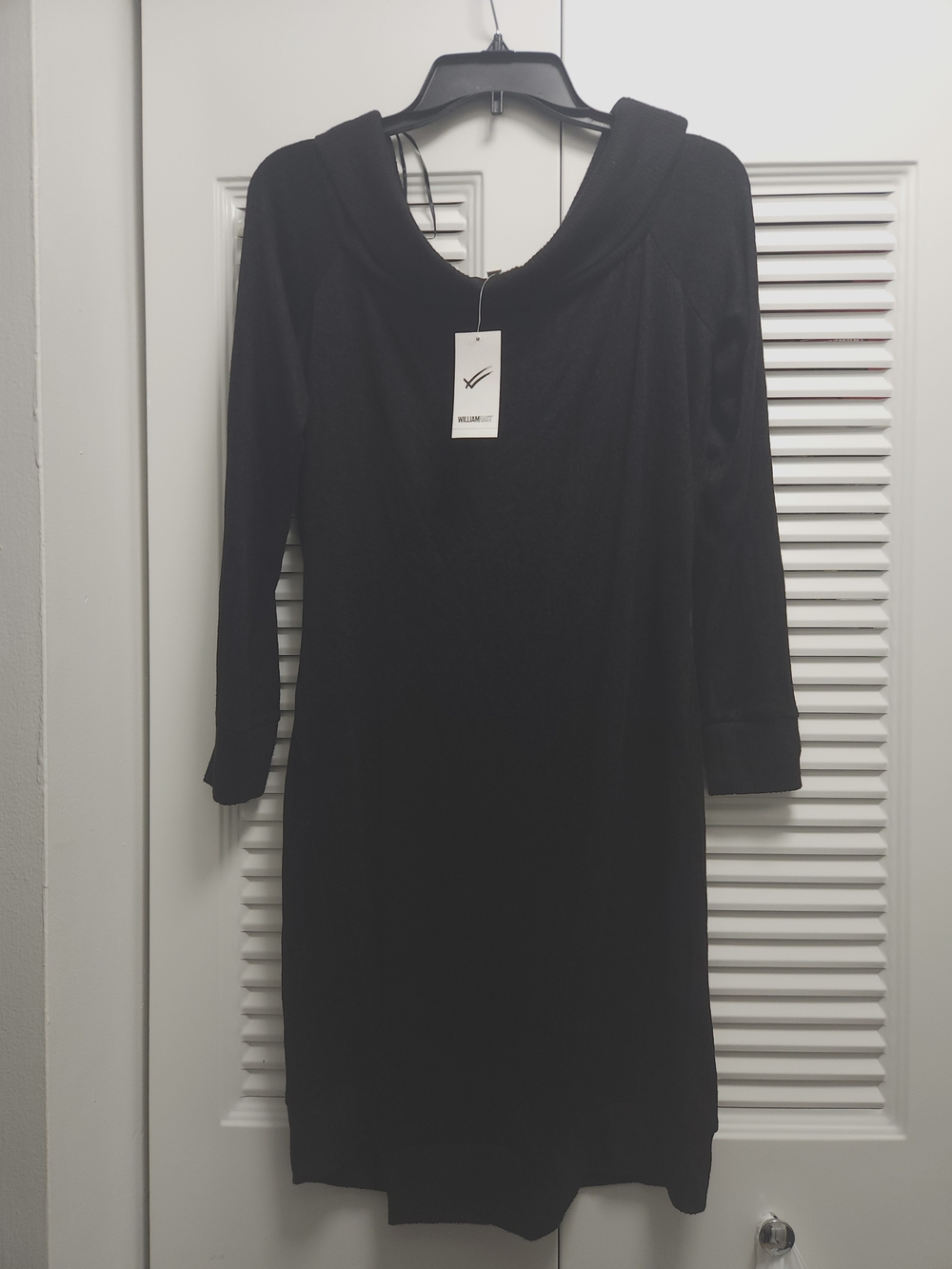 Women’s Black Long-Sleeve Cowl Neck Dress
